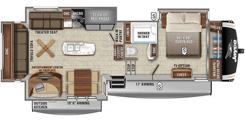 2020 Jayco Eagle 317RLOK - Floor plan