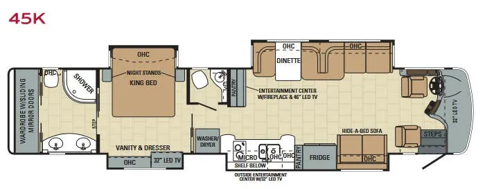 Entegra Coach Cornerstone 45K floor plan
