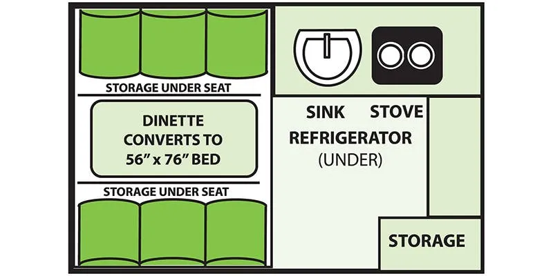 Aliner Ranger 10 Rear Dinette floor plan