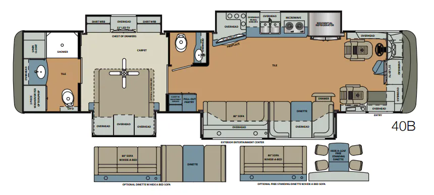 Forest River Berkshire XL 40B floor plan