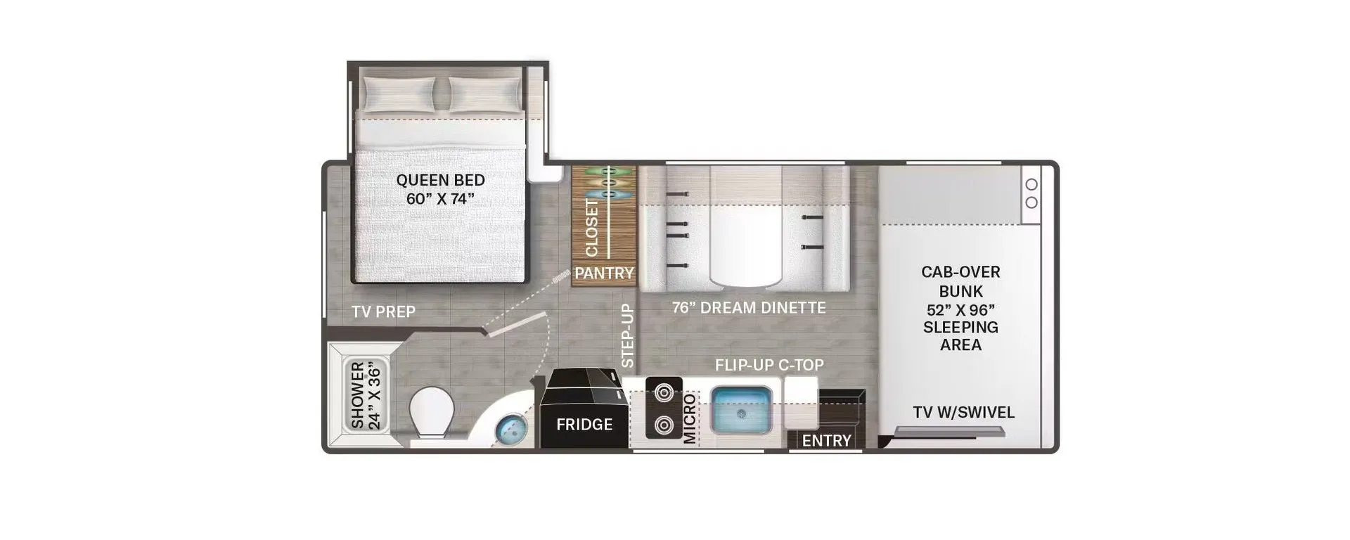 2026 Thor Motor Coach Four Winds 22Z CHEVY - Floor plan