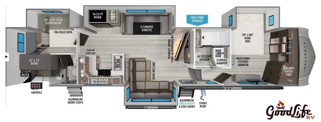 2026 Grand Design Influence 3904BH - Floor plan