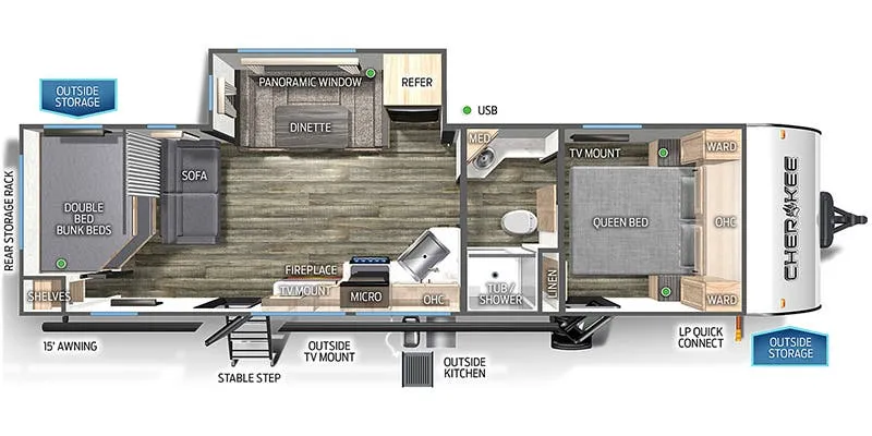 Forest River Cherokee Black Label 263GDBL floor plan