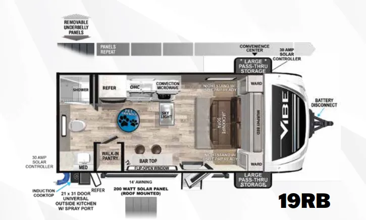 Forest River Vibe 19RB floor plan