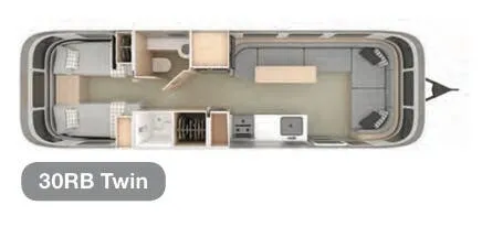 Airstream Globetrotter 30RB Twin floor plan