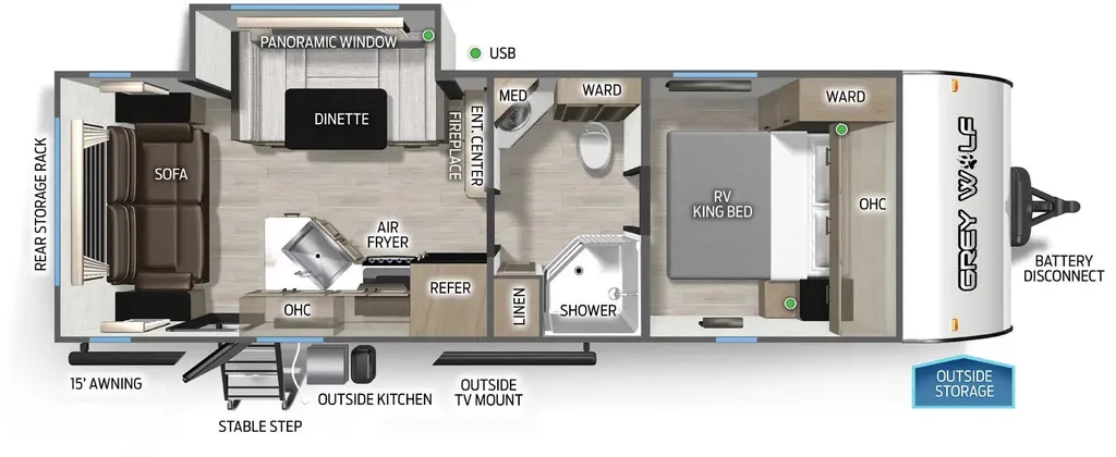 2027 Forest River Cherokee Grey Wolf 23MK floor plan