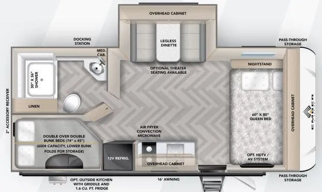 Ember RV E-Series 19DBE floor plan