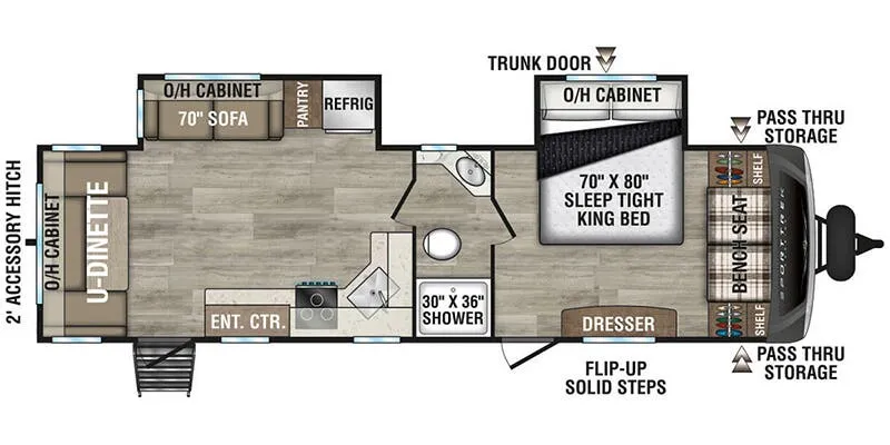 2026 VENTURE RV SPORTTREK TOURING 302VRD - Floor plan