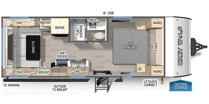 2025 Forest River Cherokee Grey Wolf 20RDSE - Floor plan
