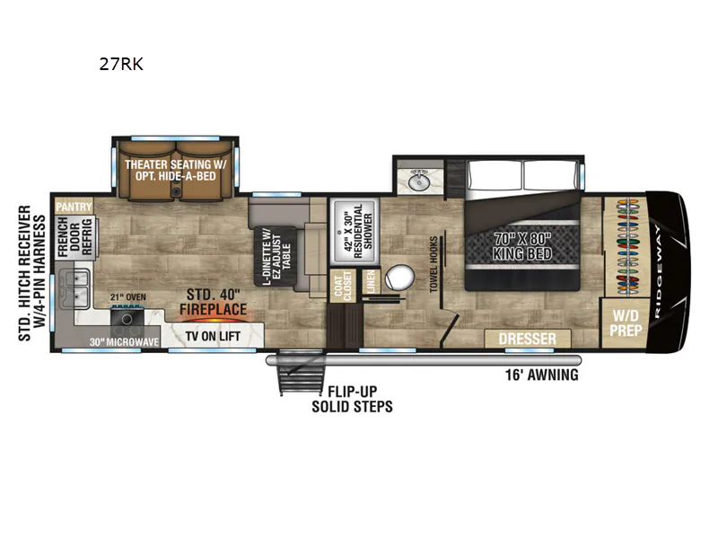 2025 K-Z Ridgeway 27RK - Floor plan