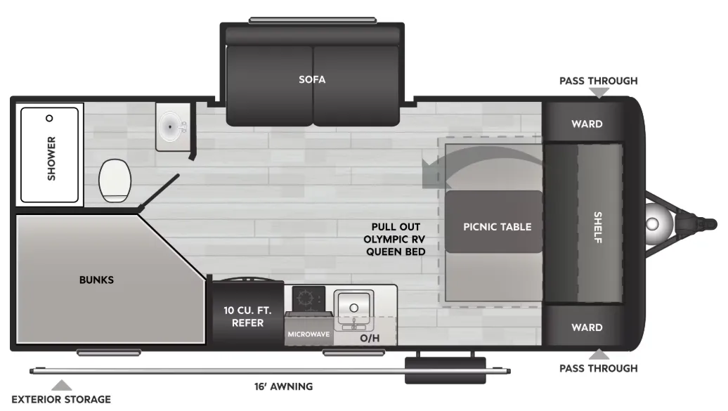 Keystone Springdale Mini 1990BHS floor plan