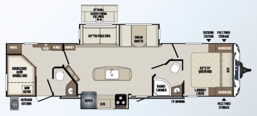 Keystone Bullet 330BHS floor plan