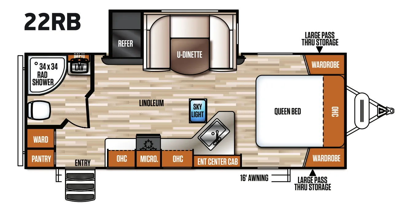 Forest River Vibe 22RB floor plan