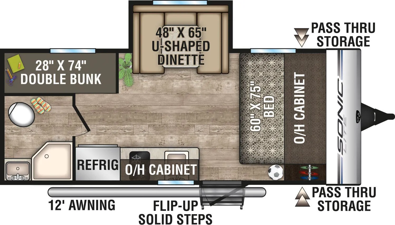 Venture RV Sonic Lite SL169VUD floor plan