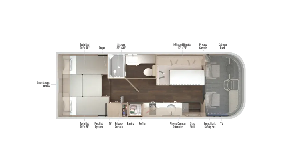 2027 Winnebago Sunflyer 24GG floor plan