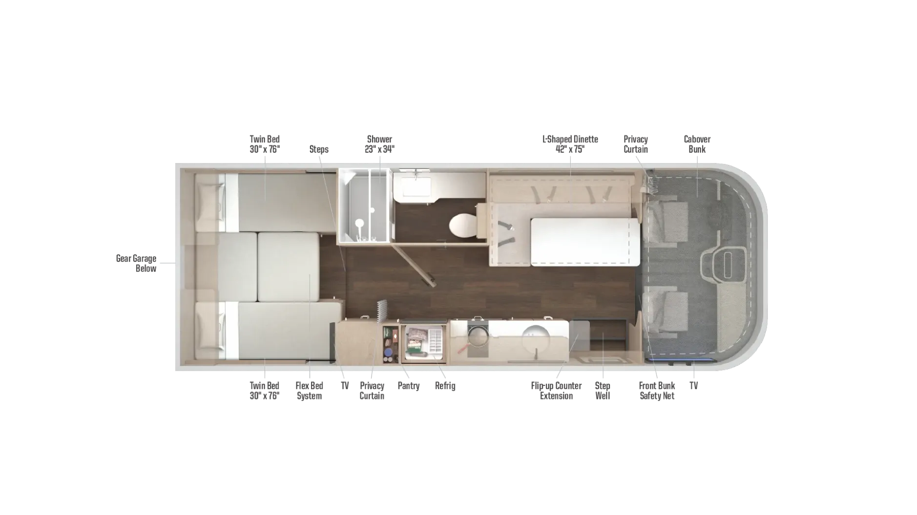 2027 Winnebago Sunflyer 24GG - Floor plan