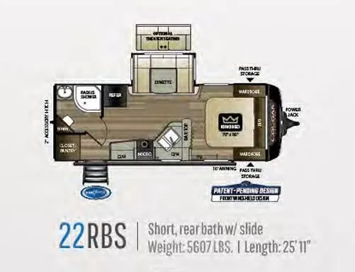 2020 Keystone RV Cougar Half-Ton 22RBS - Floor plan