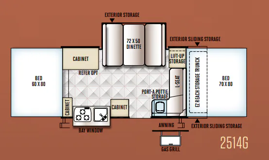 2013 Forest River Rockwood Premier 2514G — Floor plan