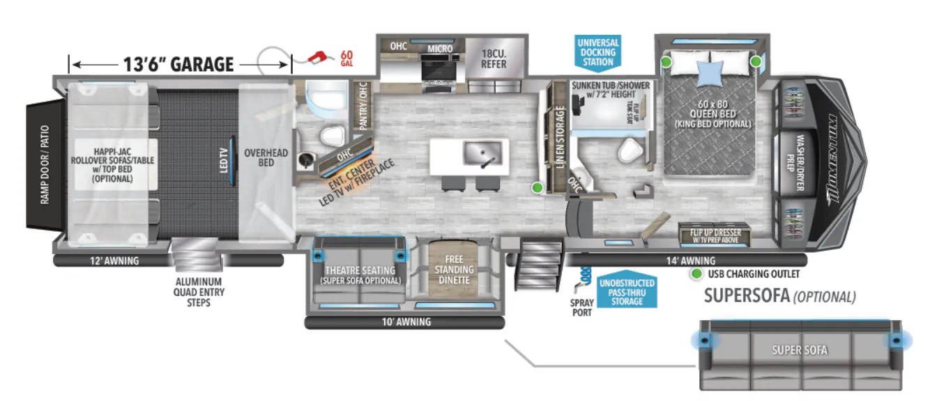 Grand Design Momentum 397THS floor plan
