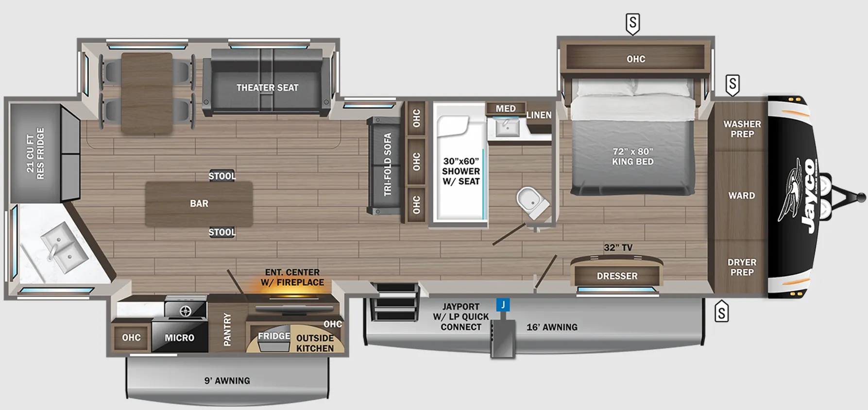 Jayco Eagle 332CBOK floor plan