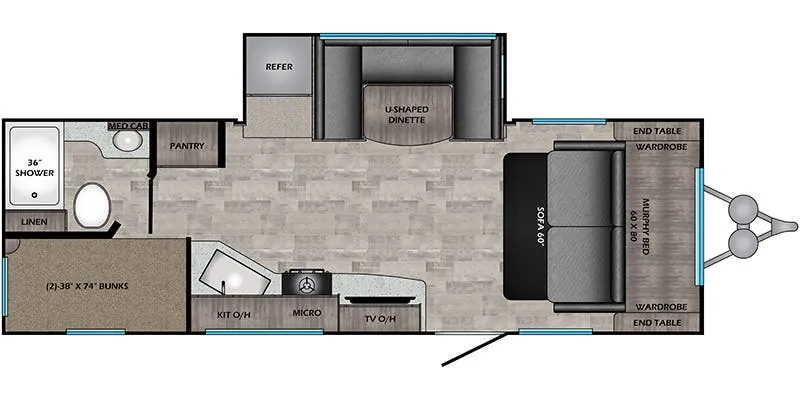 2021 CrossRoads Sunset Trail SS24BH floor plan