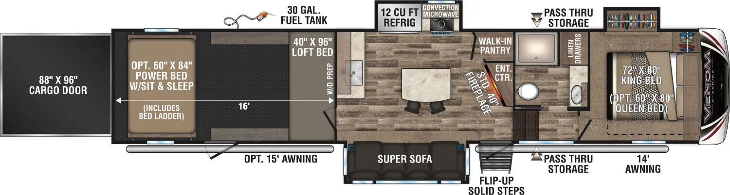 K-Z Venom V-Series V3916TK floor plan