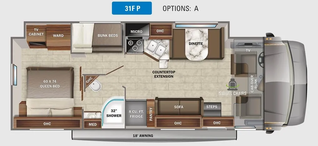Jayco Greyhawk Prestige 31FP floor plan