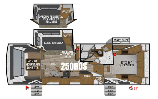 Outdoors RV Blackstone Mountain Series 250RDS floor plan
