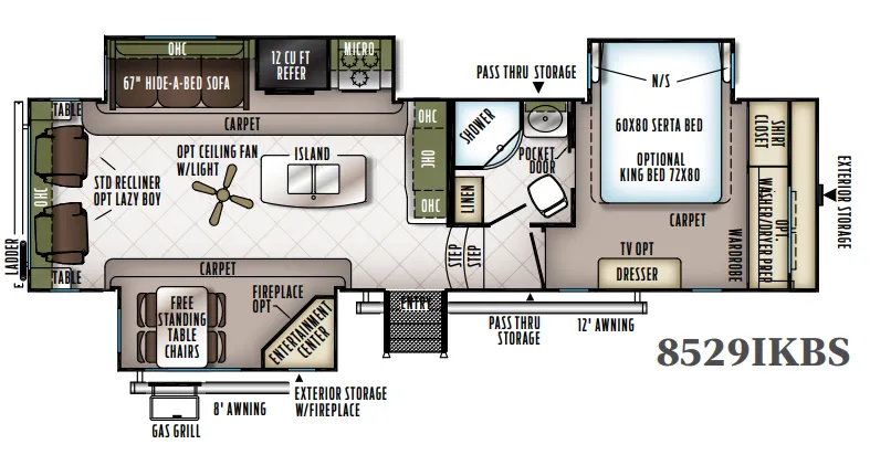 Forest River Flagstaff Classic Super Lite 8529IKBS floor plan