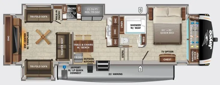 Jayco Eagle 335RDOK floor plan