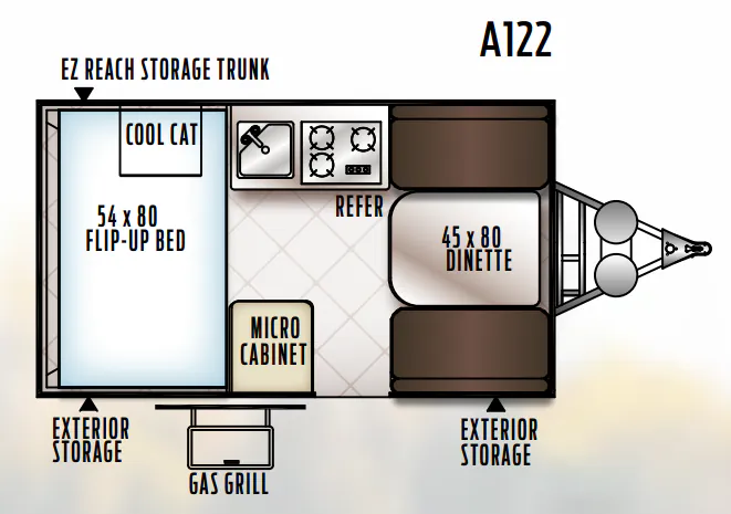 Forest River Rockwood Hard Side A122 floor plan