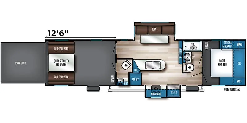 2022 Forest River Vengeance Rogue 32V floor plan