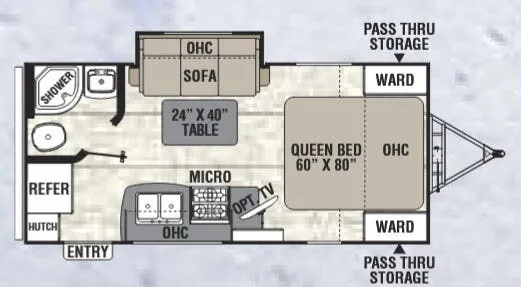 Coachmen Freedom Express Ultra Lite 192RBS floor plan