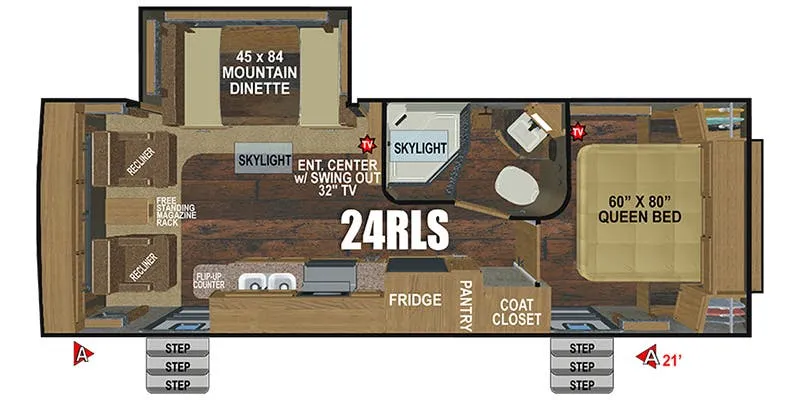 2024 Outdoors RV Mountain Series Timber Ridge 24RLS - Floor plan