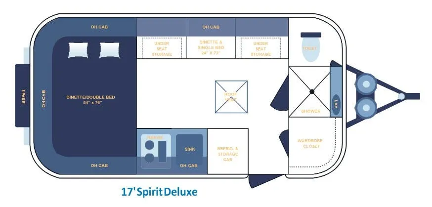 Casita Spirit DELUXE floor plan
