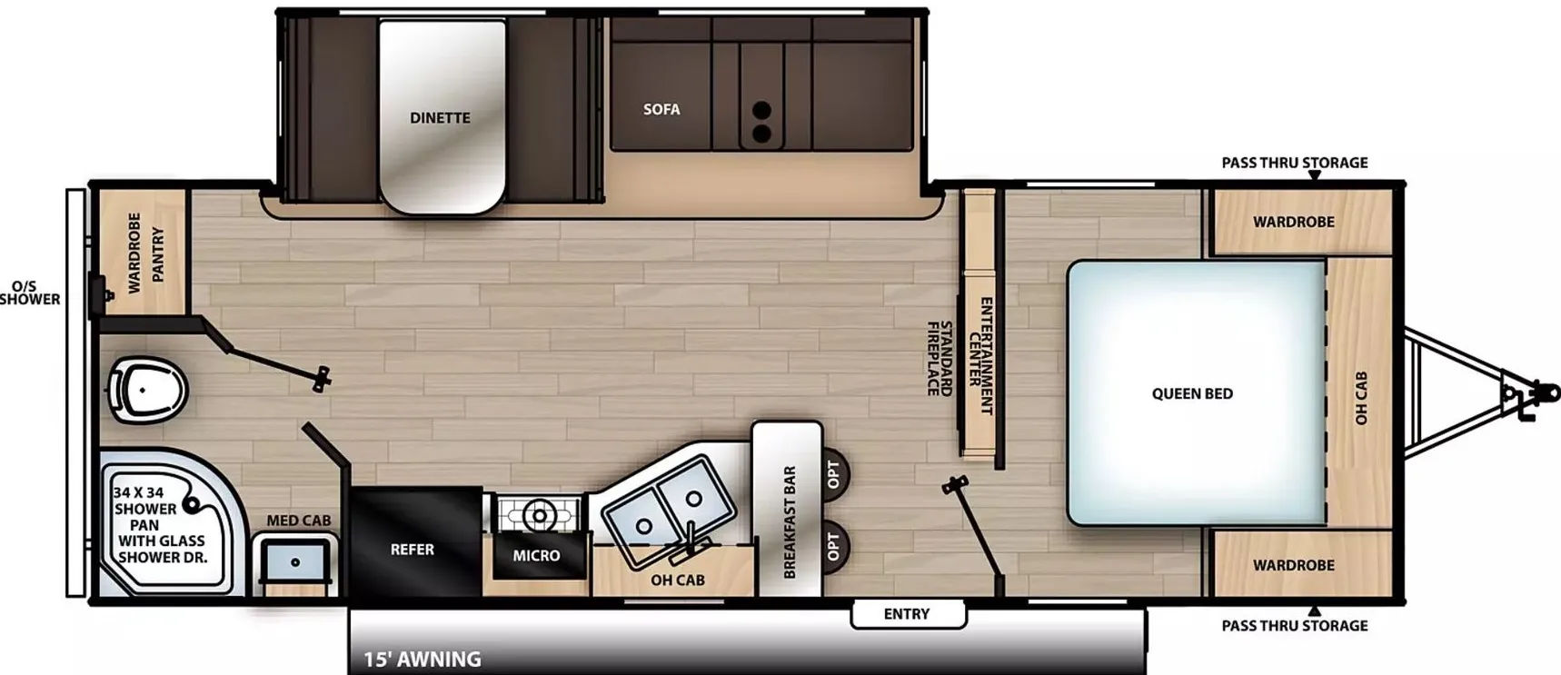 Forest River Aurora 24RBS floor plan