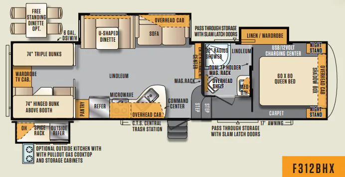Forest River Wildcat Maxx 312BHX floor plan