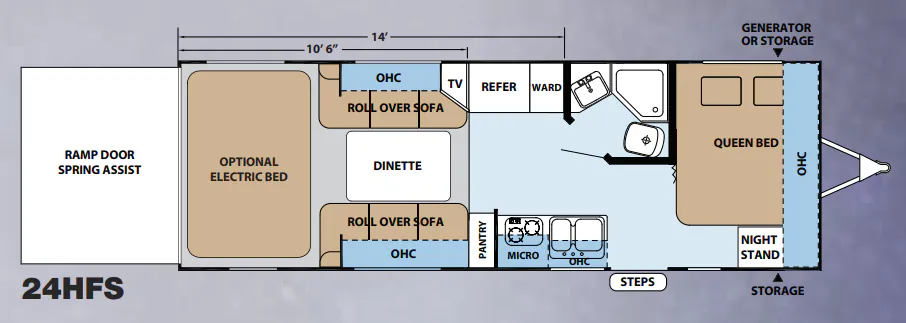 Forest River XLR Hyperlite 24HFS floor plan