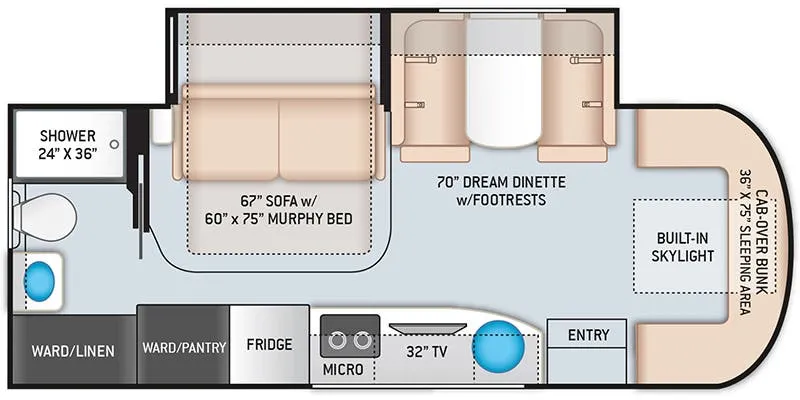Thor Motor Coach Tiburon 24FB floor plan