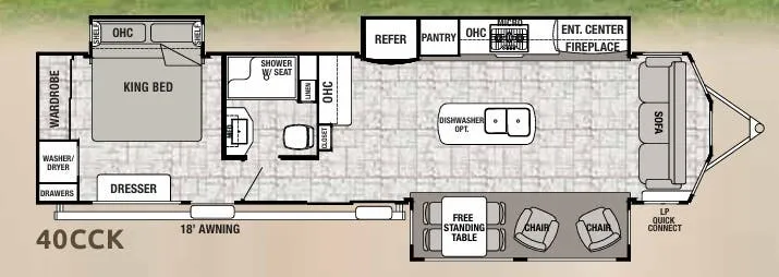 Forest River Cedar Creek Cottage 40CCK floor plan