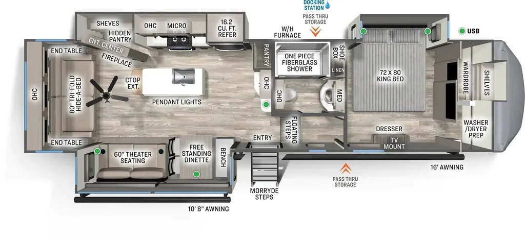 2026 Forest River Sandpiper 3370RLS floor plan