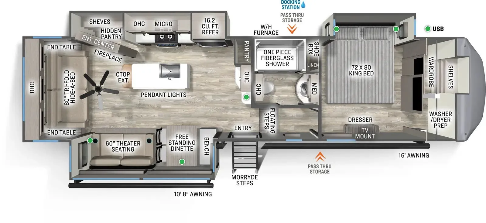 2026 Forest River Sandpiper 3370RLS - Floor plan