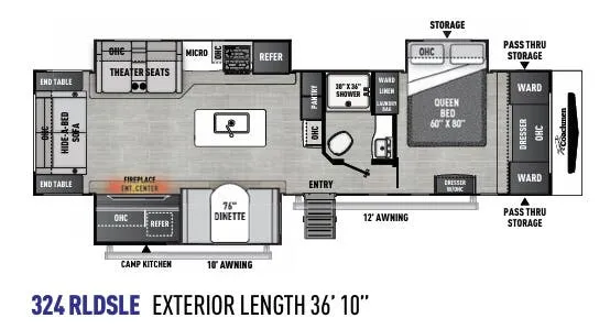 Coachmen Freedom Express Maple Leaf Edition 324 RLDSLE floor plan