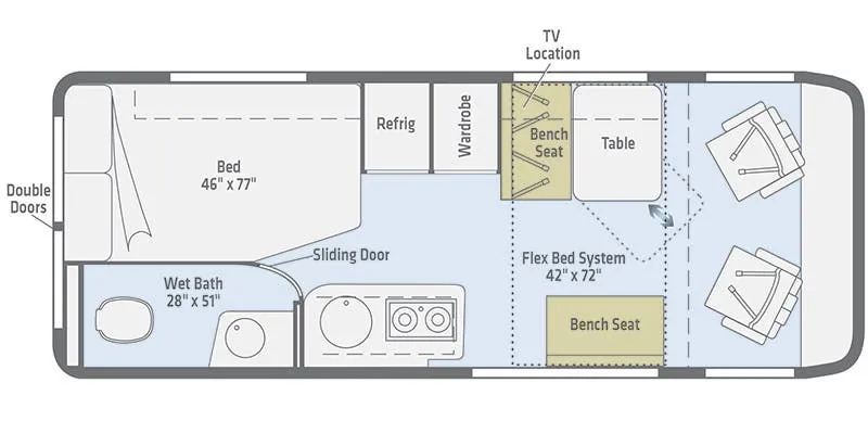 2021 Winnebago Travato 59GL - Floor plan