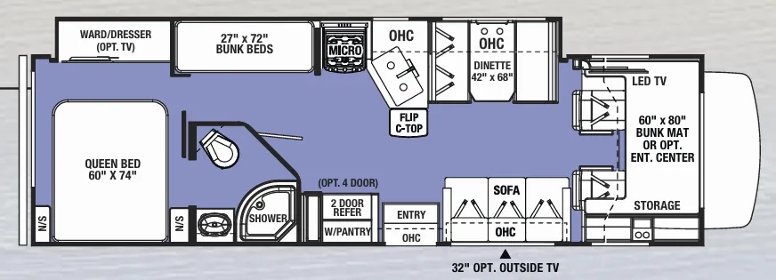 Forest River Sunseeker 3270S floor plan