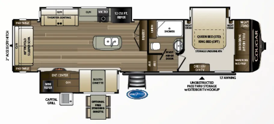 2019 Keystone Cougar 338RLK floor plan