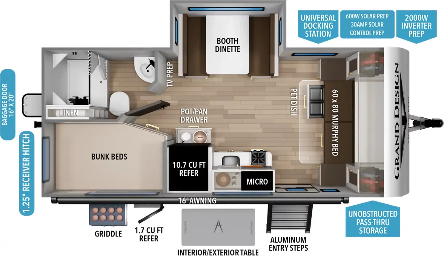 Grand Design Transcend One 161BH floor plan