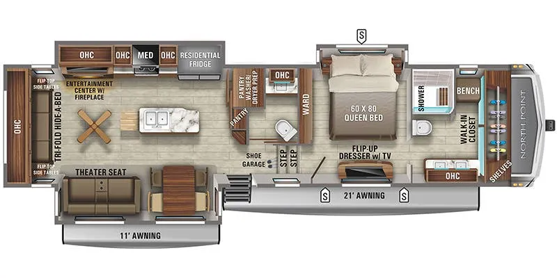 2020 Jayco North Point 387FBTS - Floor plan