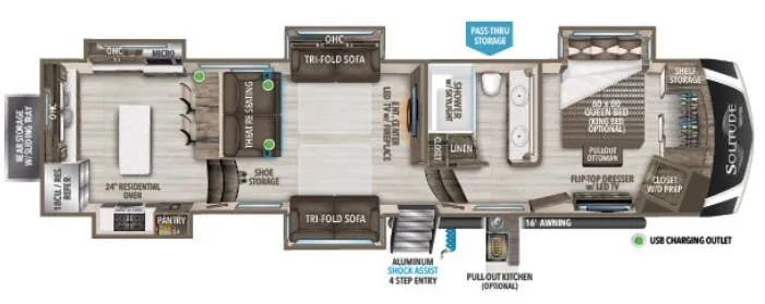 Grand Design Solitude 390RK floor plan