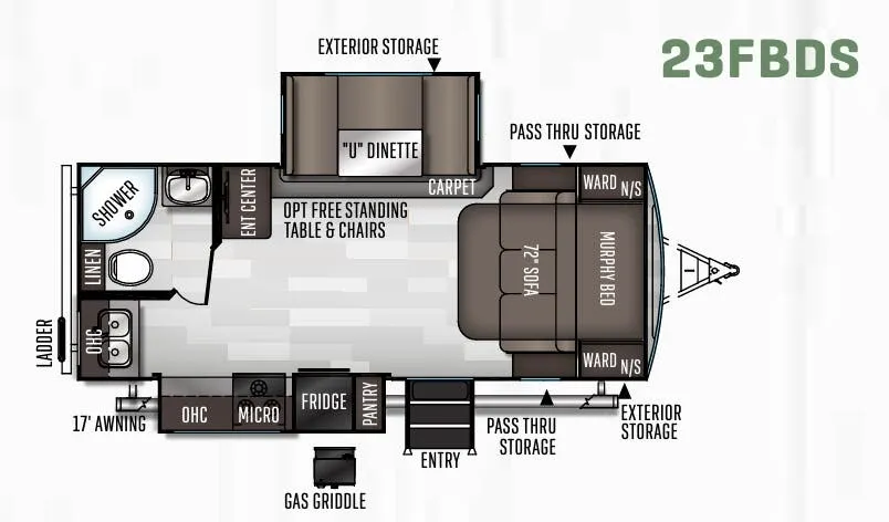 Forest River Flagstaff Super Lite 23FBDS floor plan
